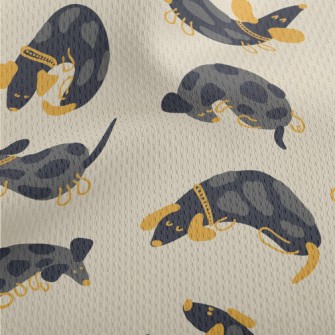 Black Dachshund Doodle Athletic Mesh Flat Back