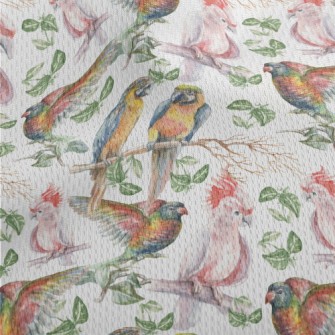 Hand Drawn Tropical Parrot Athletic Mesh Flat Back