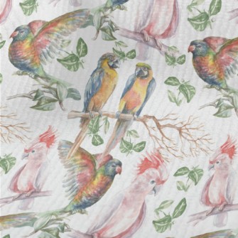 Hand Drawn Tropical Parrot Terry
