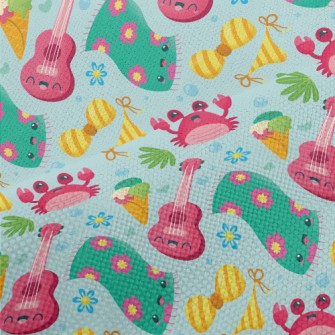 Happy Cartoon Beach Performance Linen