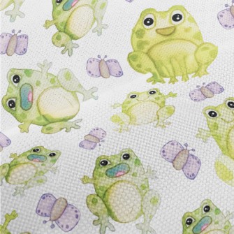 Watercolor Hand Drawn Frog Performance Linen