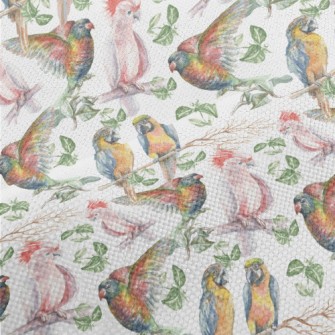 Hand Drawn Tropical Parrot Performance Linen