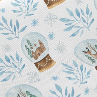 Winter Christmas Snow Globe Twill