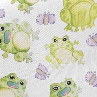 Watercolor Hand Drawn Frog Twill
