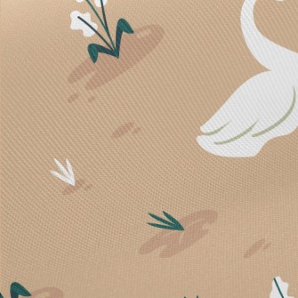 Elegant Cartoon Swan Twill