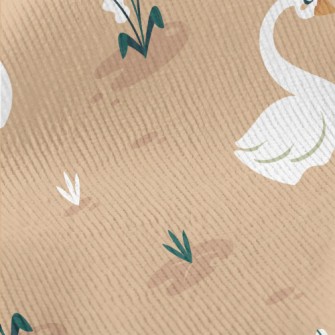 Elegant Cartoon Swan Standard Corduroy