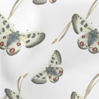 Hand Drawn Meadow Butterflies Stretch Ponte