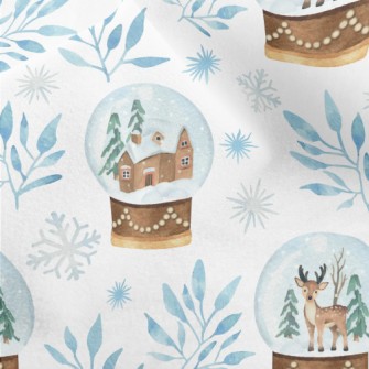 Winter Christmas Snow Globe Micro Fleece