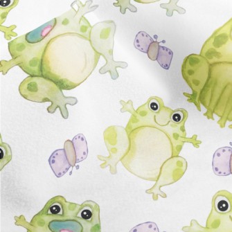 Watercolor Hand Drawn Frog Micro Fleece