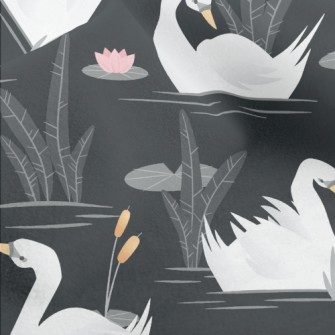 Elegant White Swan Micro Fleece