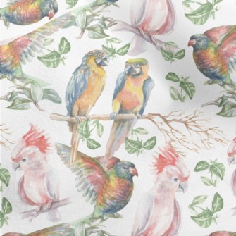 Hand Drawn Tropical Parrot Micro Fleece