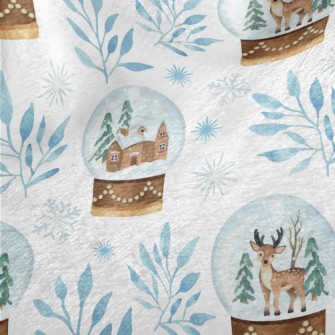 Winter Christmas Snow Globe Minky