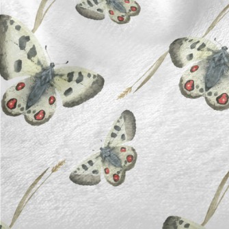 Hand Drawn Meadow Butterflies Minky