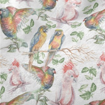 Hand Drawn Tropical Parrot Minky