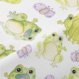 Watercolor Hand Drawn Frog Piqué