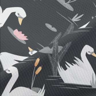 Elegant White Swan Piqué