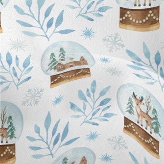 Winter Christmas Snow Globe Lightweight Performance Linen