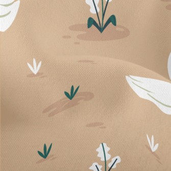 Elegant Cartoon Swan Lightweight Performance Linen