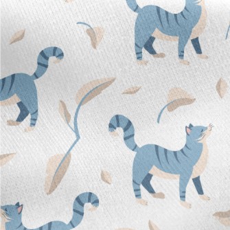 Proud Blue Cat Jersey Backed Fleece