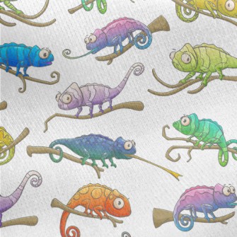 Funny Cartoon Chameleon Jersey Backed Fleece