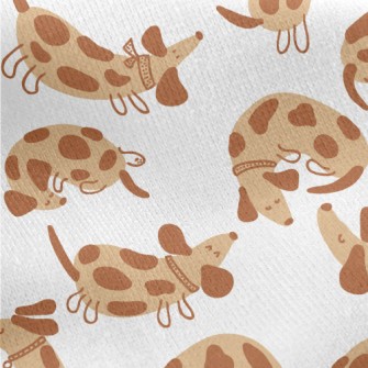 Cute Spotted Dachshund Jersey Backed Fleece