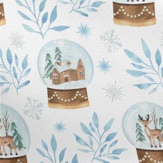 Winter Christmas Snow Globe Pongee
