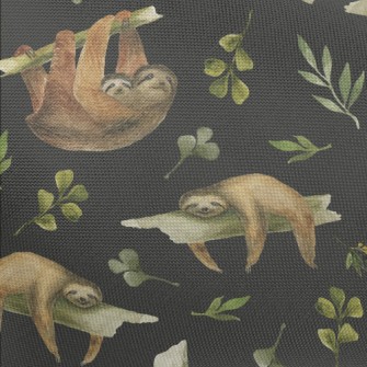 Watercolor Hand Drawn Sloth Pongee