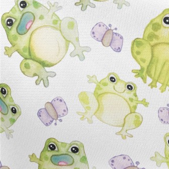 Watercolor Hand Drawn Frog Pongee