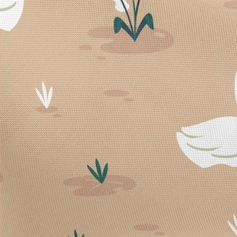 Elegant Cartoon Swan Pongee