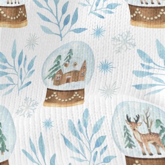 Winter Christmas Snow Globe Stretch Jersey