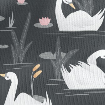 Elegant White Swan Stretch Jersey