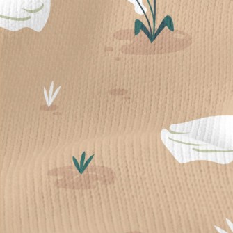 Elegant Cartoon Swan Stretch Jersey