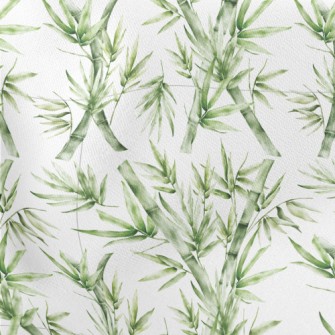 Watercolor Hand Painted Bamboo Lightweight Cotton Poplin