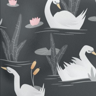 Elegant White Swan Lightweight Cotton Poplin