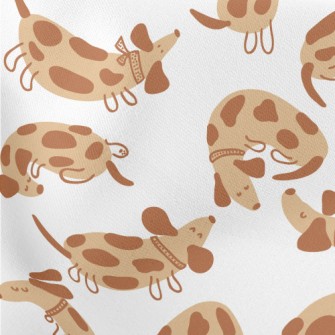 Cute Spotted Dachshund Lightweight Cotton Poplin