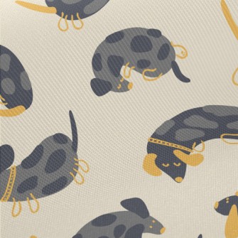 Black Dachshund Doodle Midweight Cotton Poplin