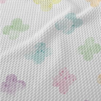 Colorful Watercolor Geometric  Birdseye Piqué