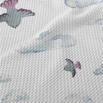 Flying Birds In The Sky Birdseye Piqué