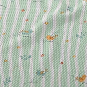Spring Colorful Birds Birdseye Piqué