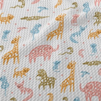 Plant Decoration Animals Birdseye Piqué