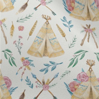 Hand Drawn Indian Tent Chiffon