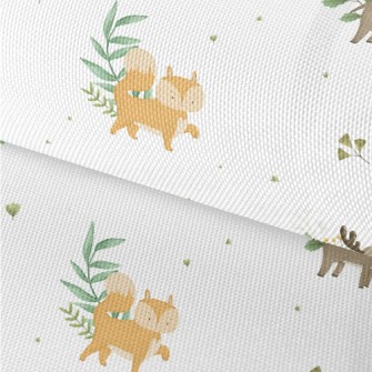 Christmas Elk And Fox Waterproof Oxford