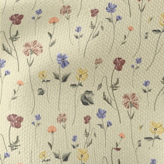 Vintage Hand Drawn Flowers Waterproof Canvas