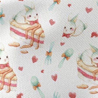 Cute Rabbit And Cake Waterproof Canvas