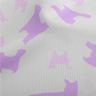 Pink And Purple Cat Silhouette Athletic Mesh Flat Back