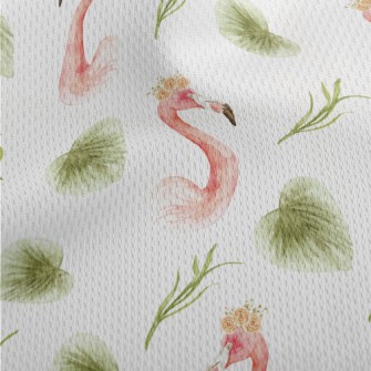 Flamingo And Tropical Plants Athletic Mesh Flat Back
