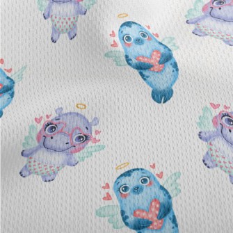 Valentine's Day Animal Cup Athletic Mesh Flat Back