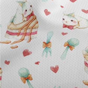 Cute Rabbit And Cake Athletic Mesh Flat Back