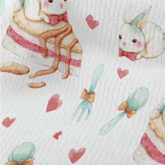 Cute Rabbit And Cake Terry