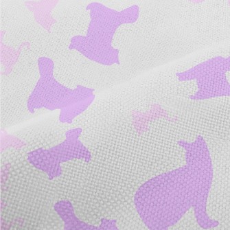 Pink And Purple Cat Silhouette Performance Linen